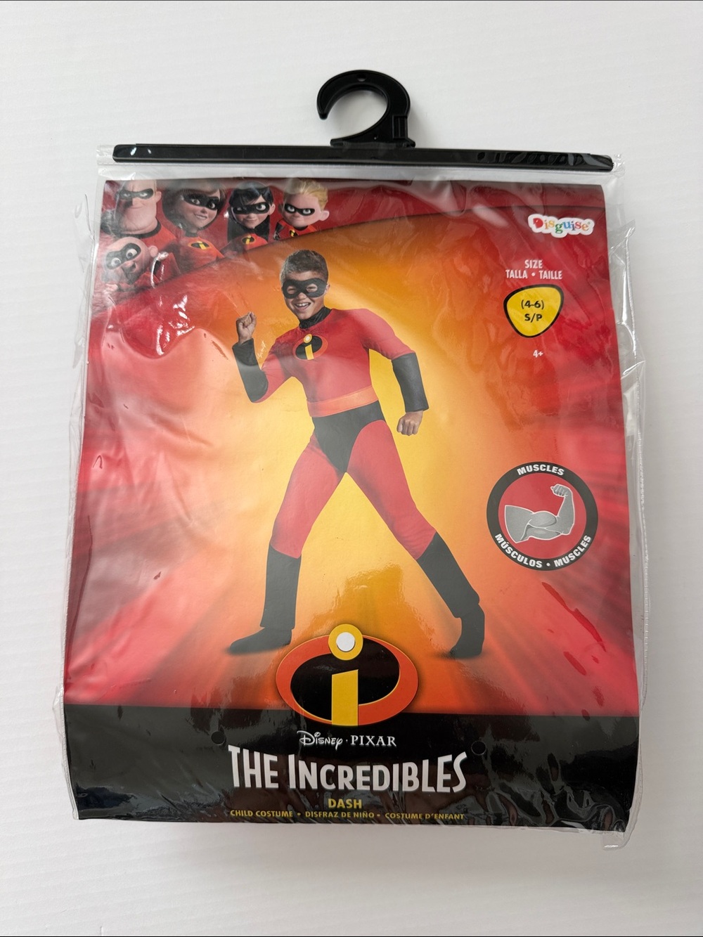 Disguise Red and Black Dash Kids Superhero Costume size 4/6 small
